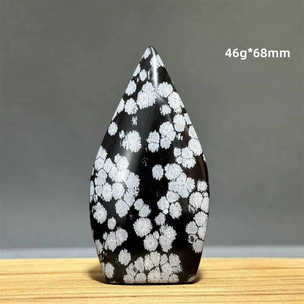 Snowflake Obsidian Free-Form Ornaments Natural Quartz Reiki Meditation Therapy Witchcraft Sacrifice Energy Home Decoration Gifts - view 4