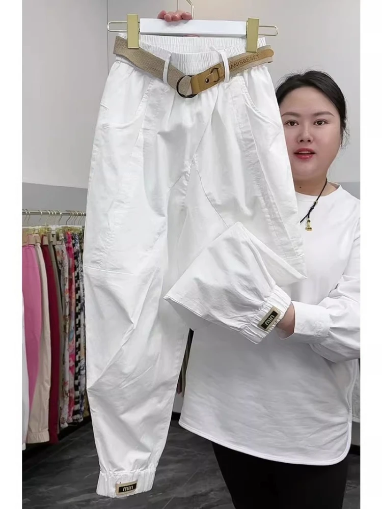Multi Colored Overalls Pants Women Summer Casual Loose Versatile Plus Size Harun Trousers 2026 New High Waist Nine Point Slacks