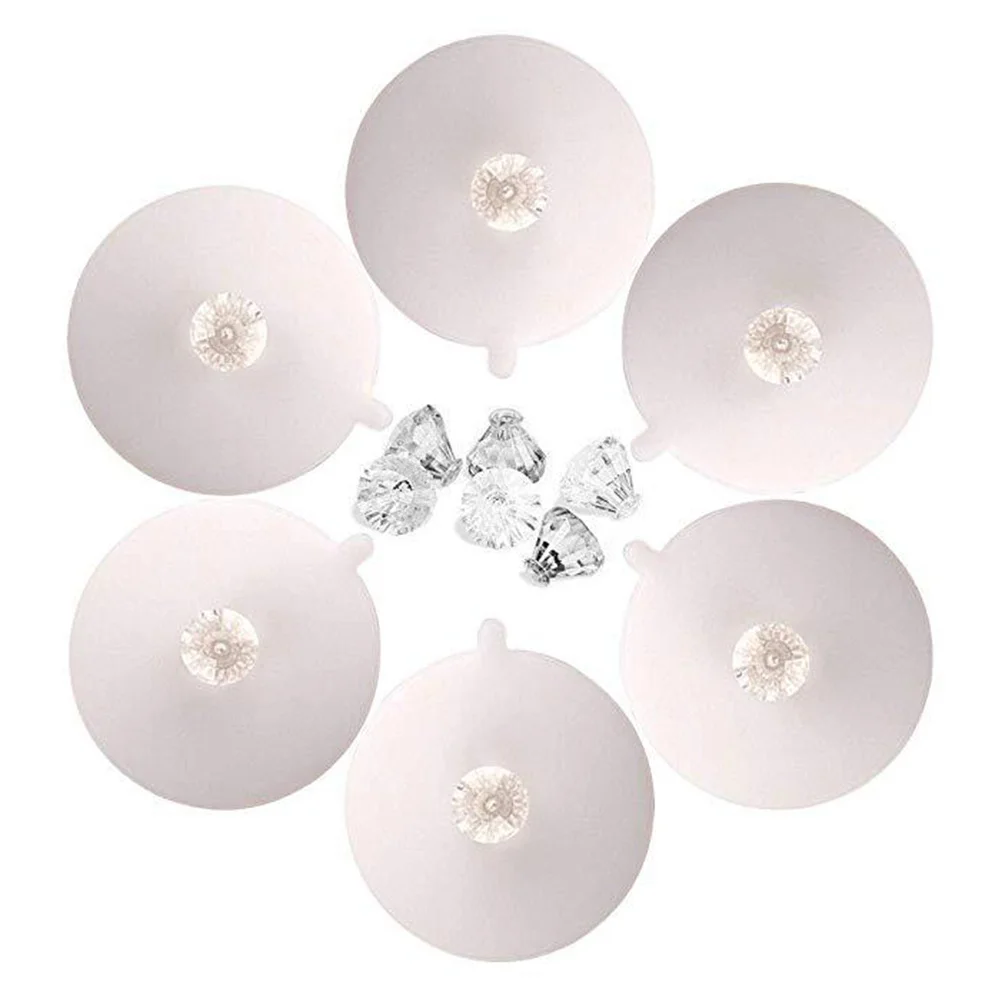 

5 pcs 11Cm Silicone Cup Lids With Removable Diamond Knob Reusable For Coffee Cocoa Hot Chocolate Food Grade Mug Covers Soup Lid