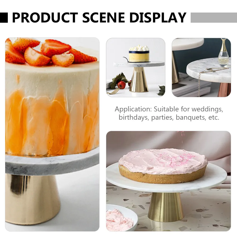 Premium Marble Cake Stand Round Heavy Duty Dessert Display Tray Ideal for Parties Weddings Showers Bakeries Hotels Cupcake