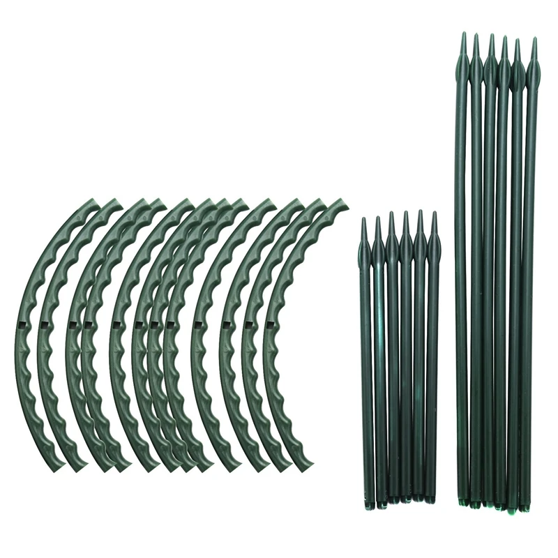 12 Pcs Small Plant Support Stakes,Garden Flowers Green Plant Support Ring, Planter Support Ring For Clivia,Schlumbergera