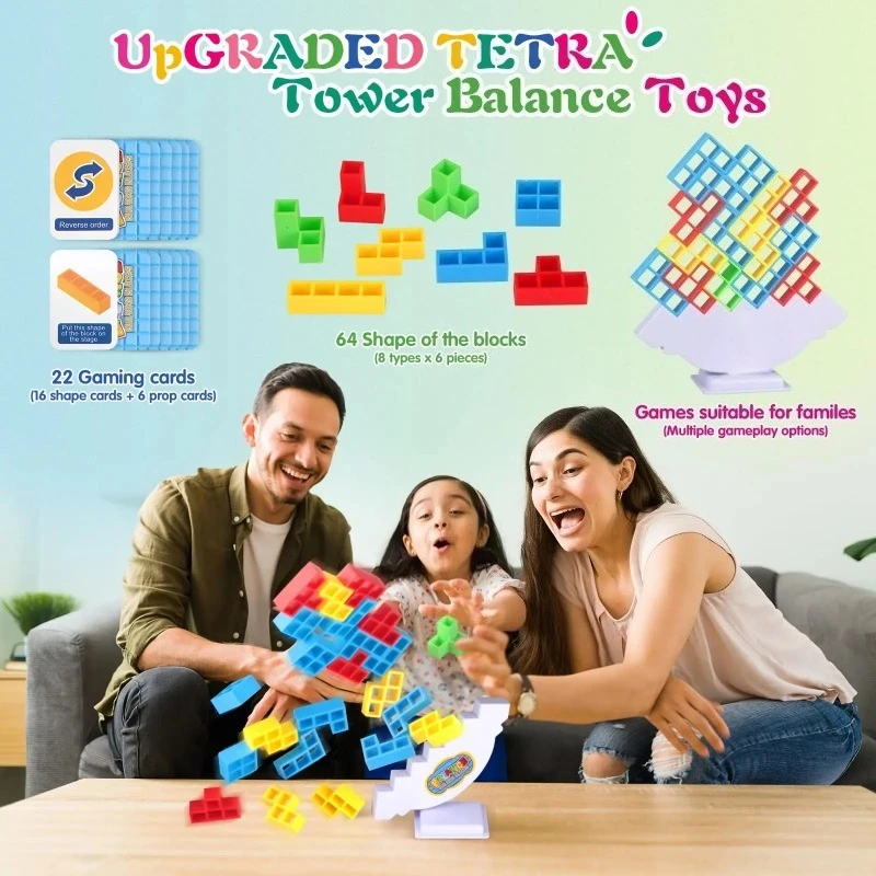 Equilíbrio empilhamento jogos de tabuleiro blocos de construção adultos crianças torre bloco tijolos brinquedos para meninos meninas puzzle brinquedo família festas jogos