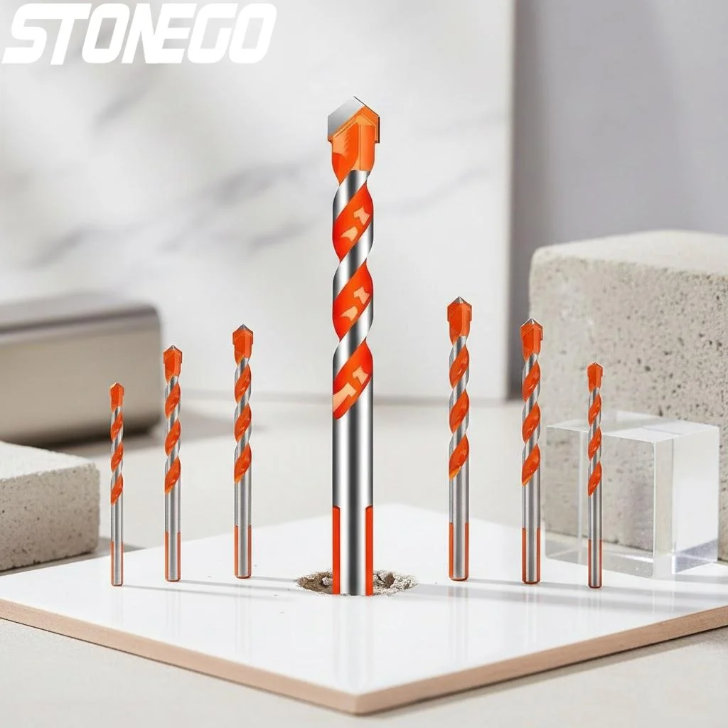 5PCS Universal Drill Bit Set for Concrete Tile Cement Wall Wood Compatible with Electric Drilling Machine Rotating Head