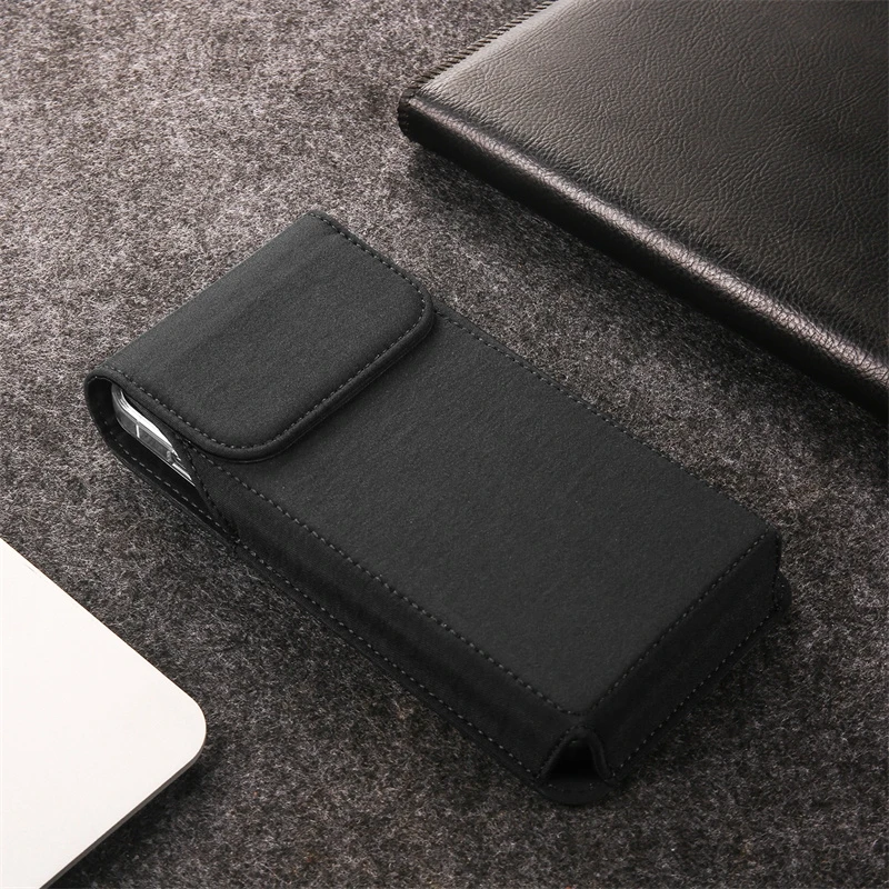 

For iPhone 17 16 15 Pro Max Waterproof Nylon Cloth Phone Case For Apple 17 Air 16e 15 Pro 14 Plus Magnetic Waist Belt Pouch Bag