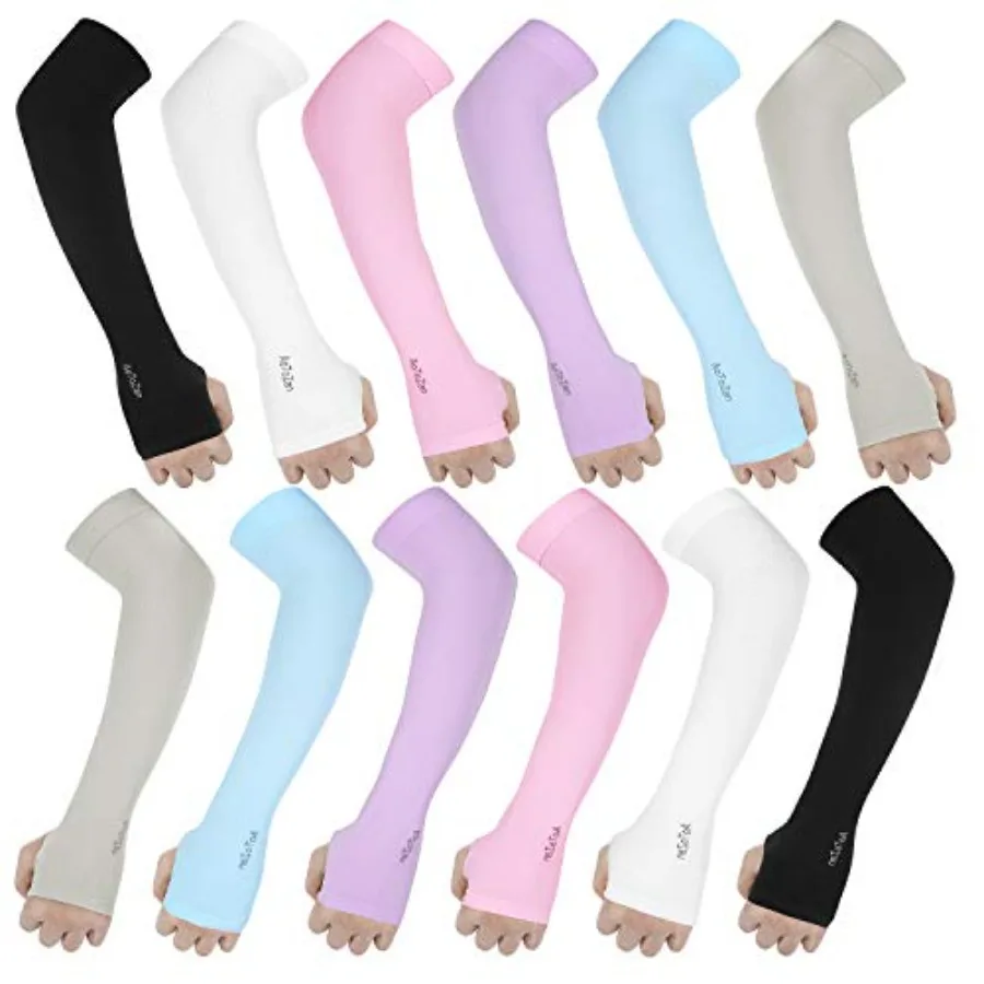 

6 Pairs Arm Sleeves for Women Men UPF50+ UV Protection Sun Sleeves Sport Cooling Compression Sleeves to Cover Arms with Thumb H