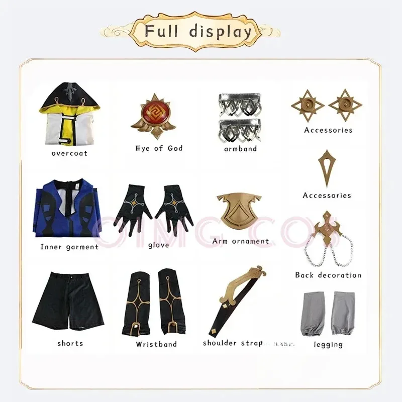 CyGenshin Impact Albedo Cosplay Costume Adult Carnival Uniform Wig Anime Halloween Party Costumes Masquerade Women Game - view 5