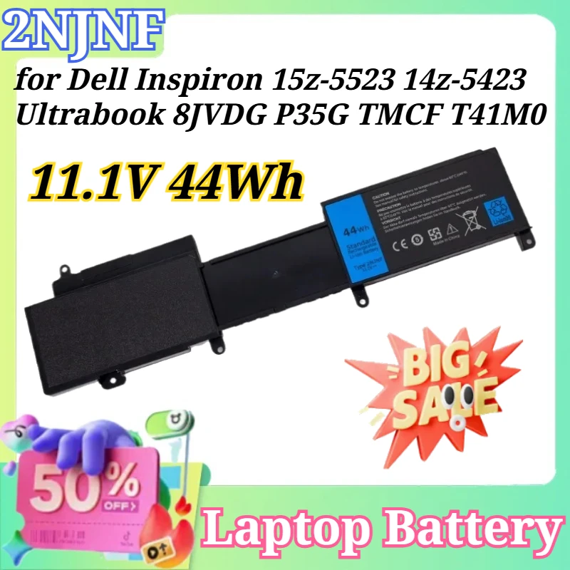 

2NJNF 11.1V 44Wh Laptop Battery for Dell Inspiron 15z-5523 14z-5423 Ultrabook 8JVDG P35G TMCF T41M0 High-Capacity