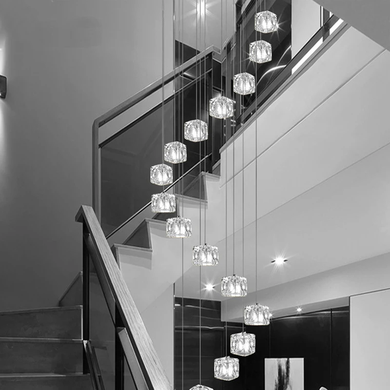 Modern Pendant Light Dinning Room Glass Lighting Vintage Bar Stair Light Hanging Lamp Hotel Lobby Home Decor Lights ZG8068#