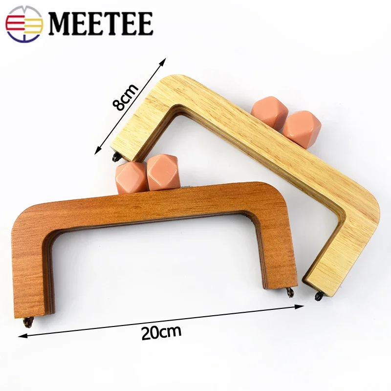 1Pc Deepeel Bag Wood Handle Wooden Bags Closure Kiss Clasp Purse Frames Lock Buckles Handles DIY Sewing Brackets Accessories