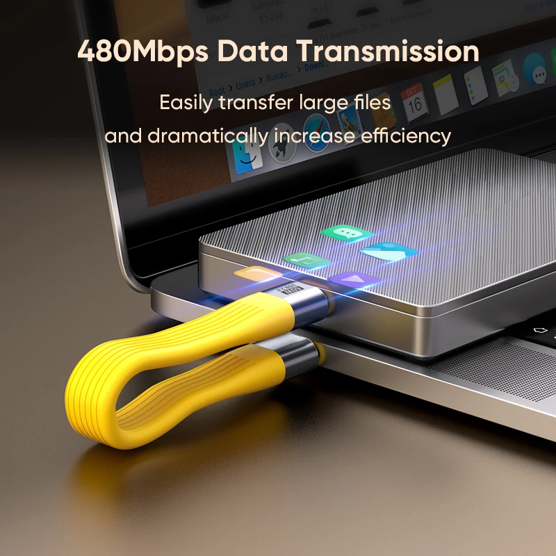 NNBILI Keychain 60W USB2.0 Short USB Type C To USB C Cable Fast Charging Type C Data Transfer Data Cord Charge Extension Cable