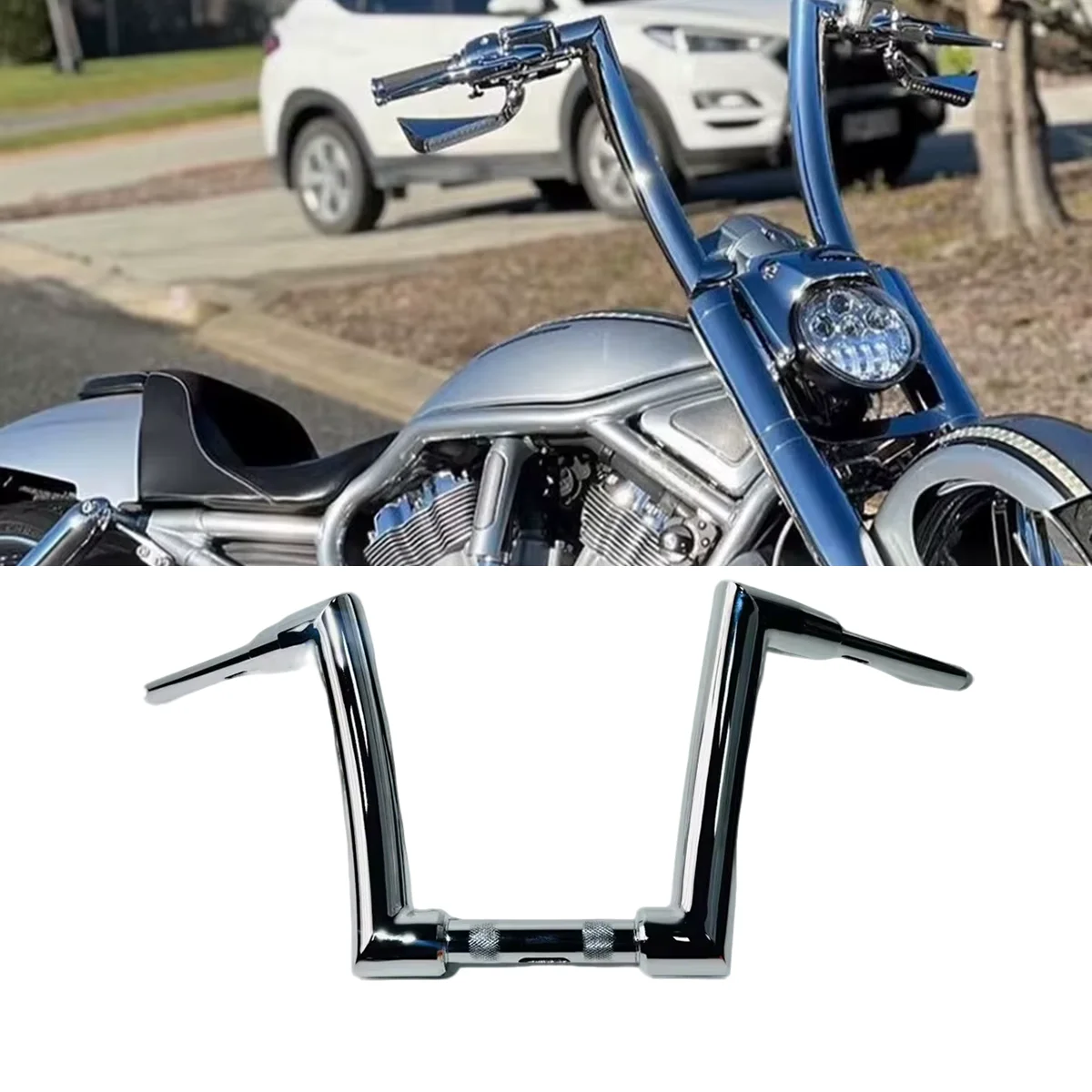 

Motorcycle 2 inch Custom Handlebars 10" 12" 14" 16" Rise for Harley NIGHT ROD SPECIAL V-Rod