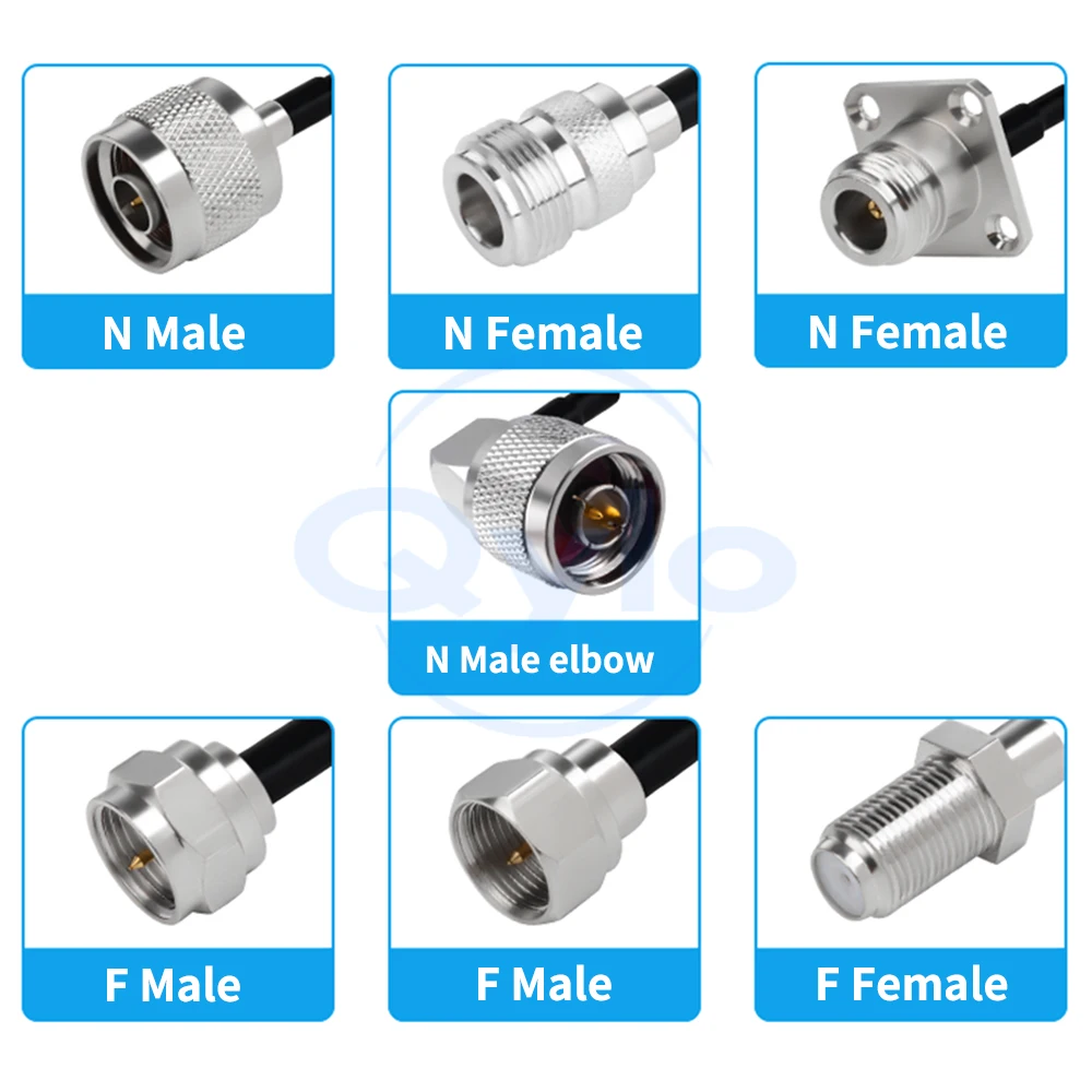 (1 pcs) N to F Male / Female Adapter Cable N-to-F Extension Cable Multi-strand RF Coaxial RG58 Cable 0-6GHz