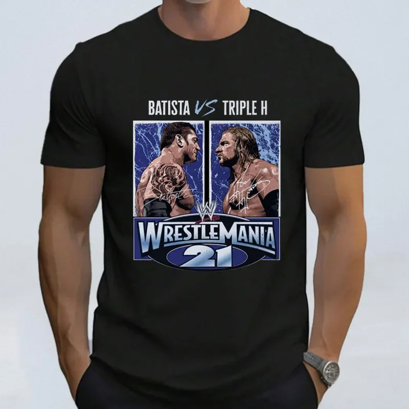 2025 WrestleMania 41 Vegas Professional Wrestling Event T Shirt Patriotic Sports Top T Shirts 100% Cotton Y2k Clothes