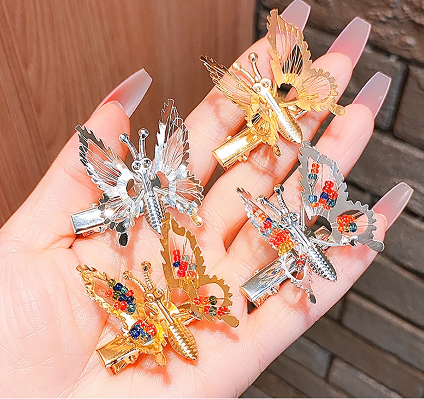 8PCS 3D Moving Butterfly Hair Clips Metal Moving Wings Butterfly Hair Accessories Hair Clips Barrettes for Women Girls Kids