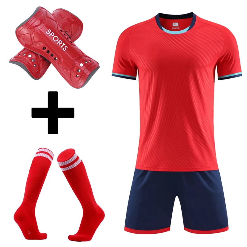 

Survetement Football Men Kids Soccer Jerseys Set Boys Football Training Uniforms Team Football Jerseys Sets with socks Shin guar