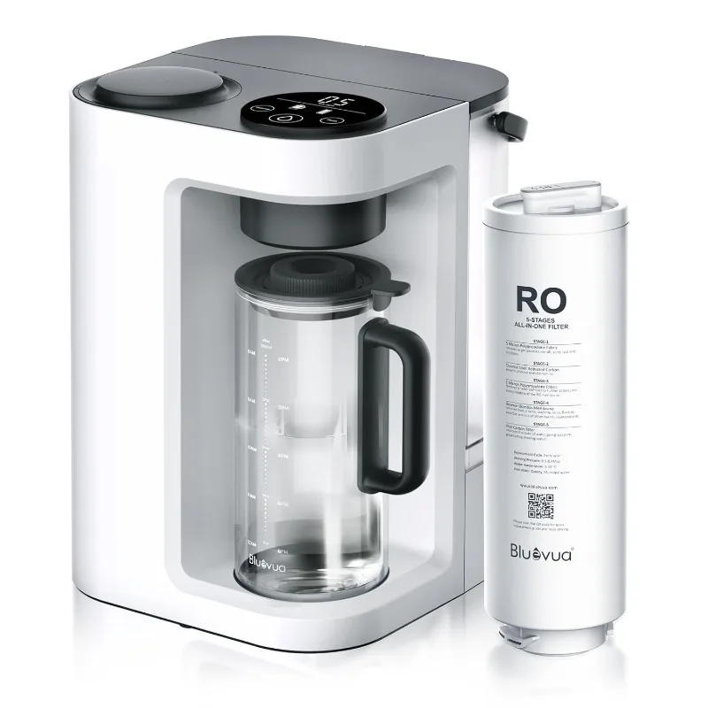 Bluevua RO100ROPOT-LITE Countertop Reverse Osmosis Water Filter System, 5 Stage Purification