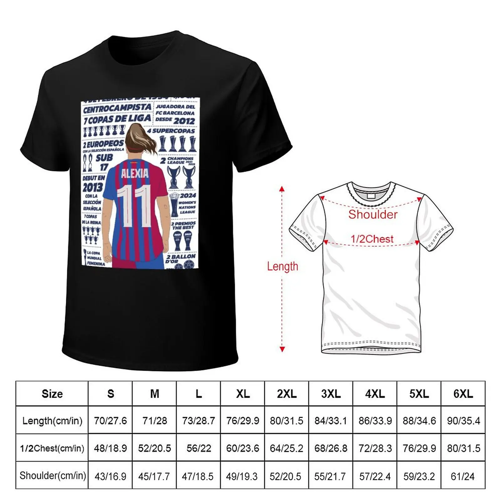 Achievements Alexia Putellas T-Shirt Soft Lightweight Cotton T-Shirt