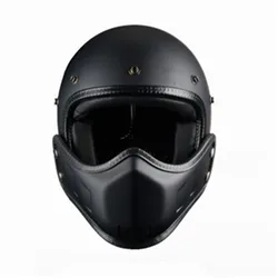 Matte Black DOT Motorcycle Helmet Retro Cafe Racer Vintage Motocross Open Kask Full Face Casco Modular Ce