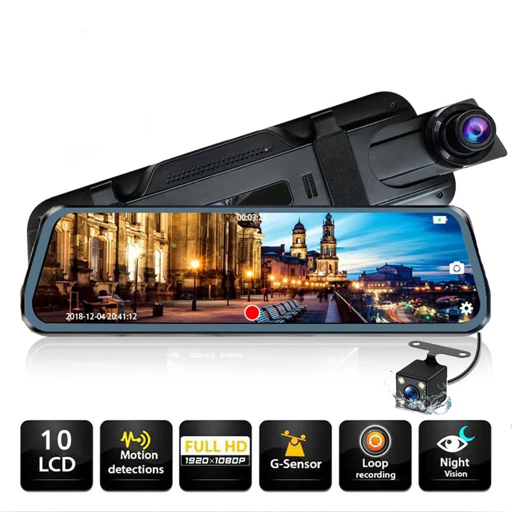 

170° Viewing Angle Dash Camera Dashcam Car Night Vision Black Box Touch Screen Dvr Cam Dual Loop Recording Reversing Image Parts