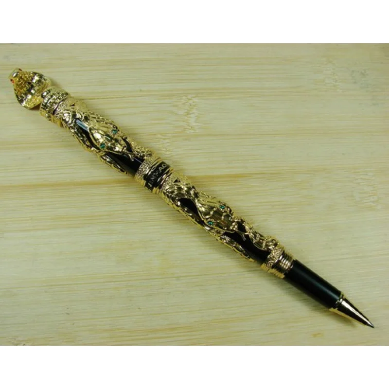 A+ Jinhao Vintage Snake Rollerball Pen Golden Cobra 3D Pattern Collection Pen New