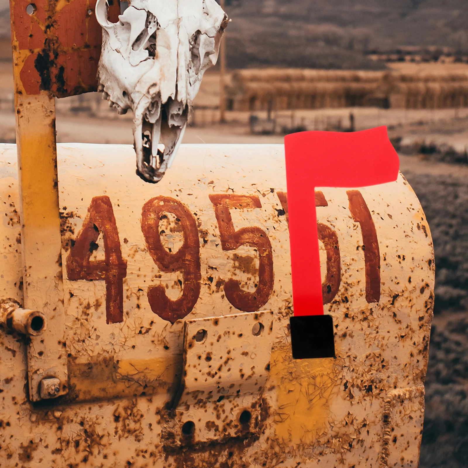 

2pcs Mailbox Flag Acrylic Red Rotatable Email Accessories Replacement Kit Universal Garden Outdoor Indicator