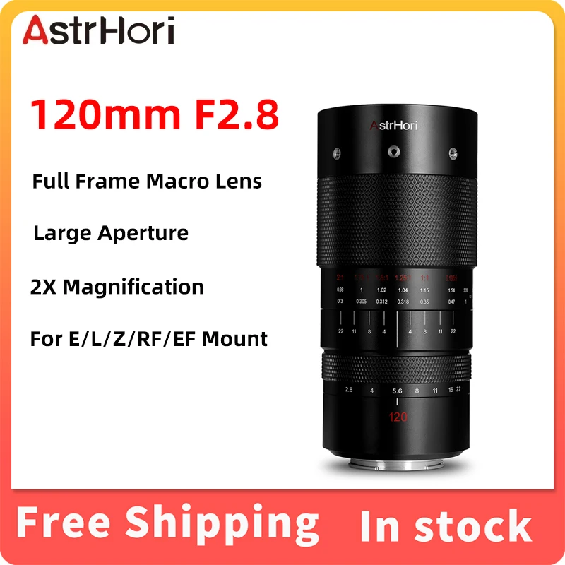 

AstrHori 120mm F2.8 2X Full Frame Focus Large Aperture Professional Macro Lens for Insect Specimen Flower Still life Shooting