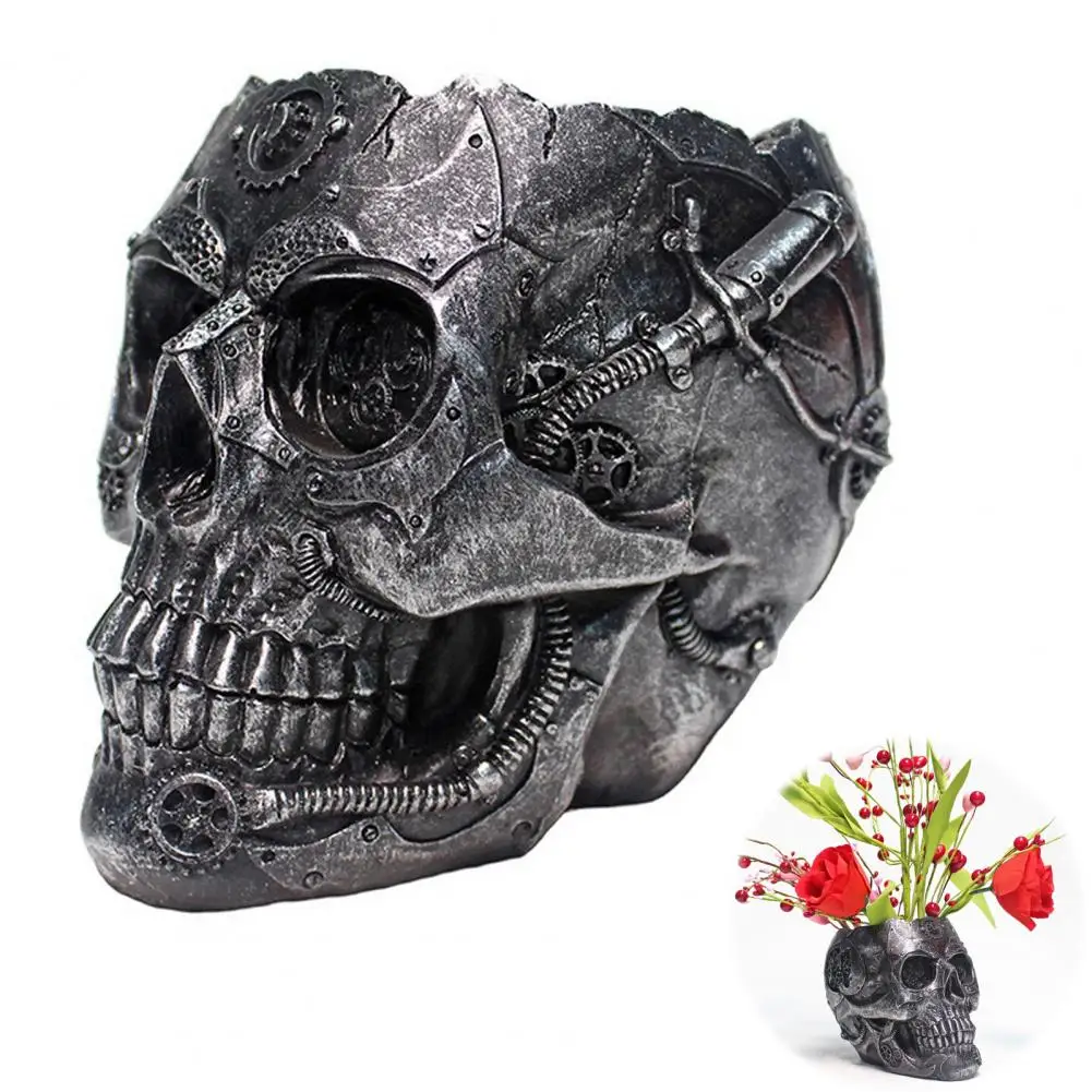 

Halloween Skull Flower Pot Resin Skull Plant Pot Skull Flower Pot Candy Bowl Set for Home Office Halloween Decor for Indoor