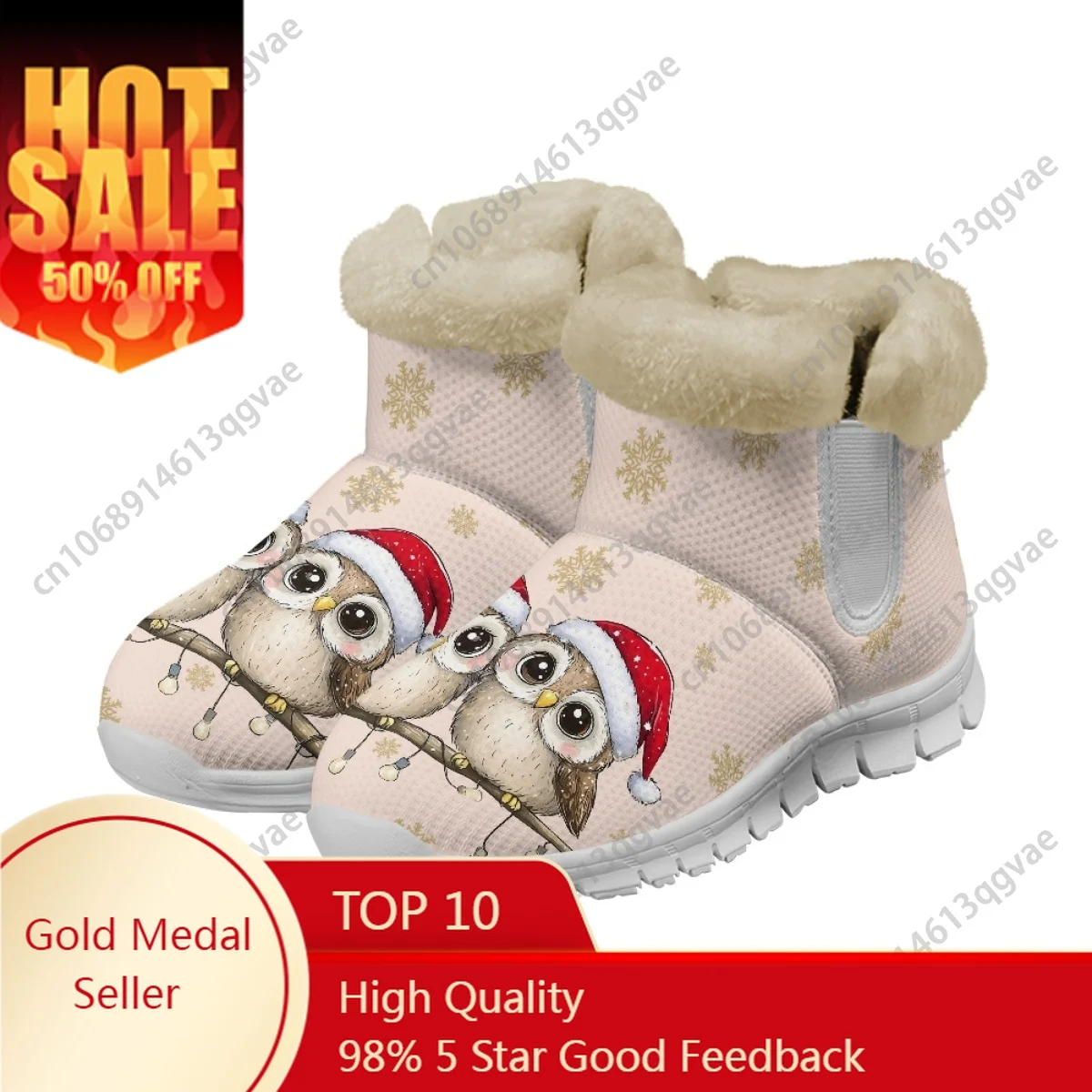 

Christmas Snowflake Penguin Snow Boots Mens Womens Teenager Customized Boot Casual Snow Shoe High Quality Couple Sports Shoes