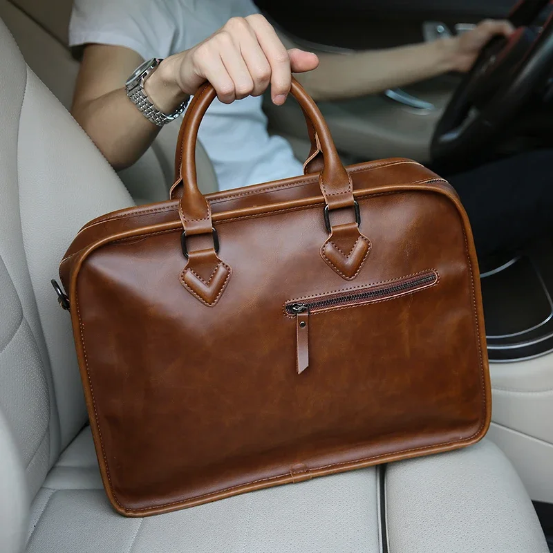 Bolsos de mano de tendencia de moda para hombres, maletín de negocios, bolso cruzado para computadora portátil, bolso de gran capacidad, bolsos de