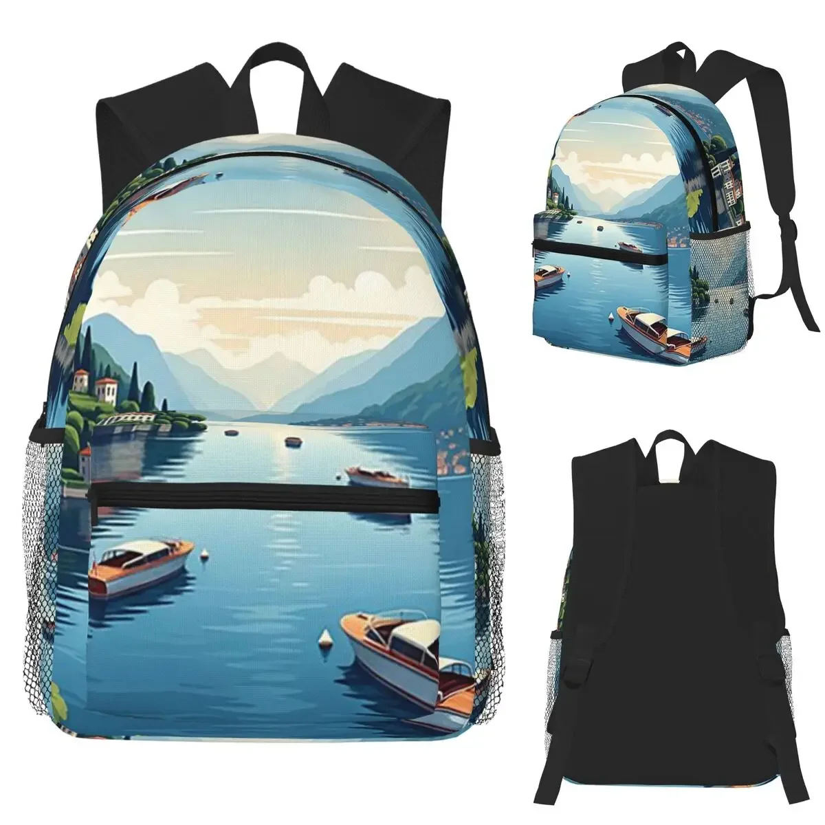 

Lake Como - Италия (кантрическая коллекция) Студенческий рюкзак Школьная сумка Туризм Путешествия Рюкзак для мужчин Женщины Книжная сумка Сумки на плечо