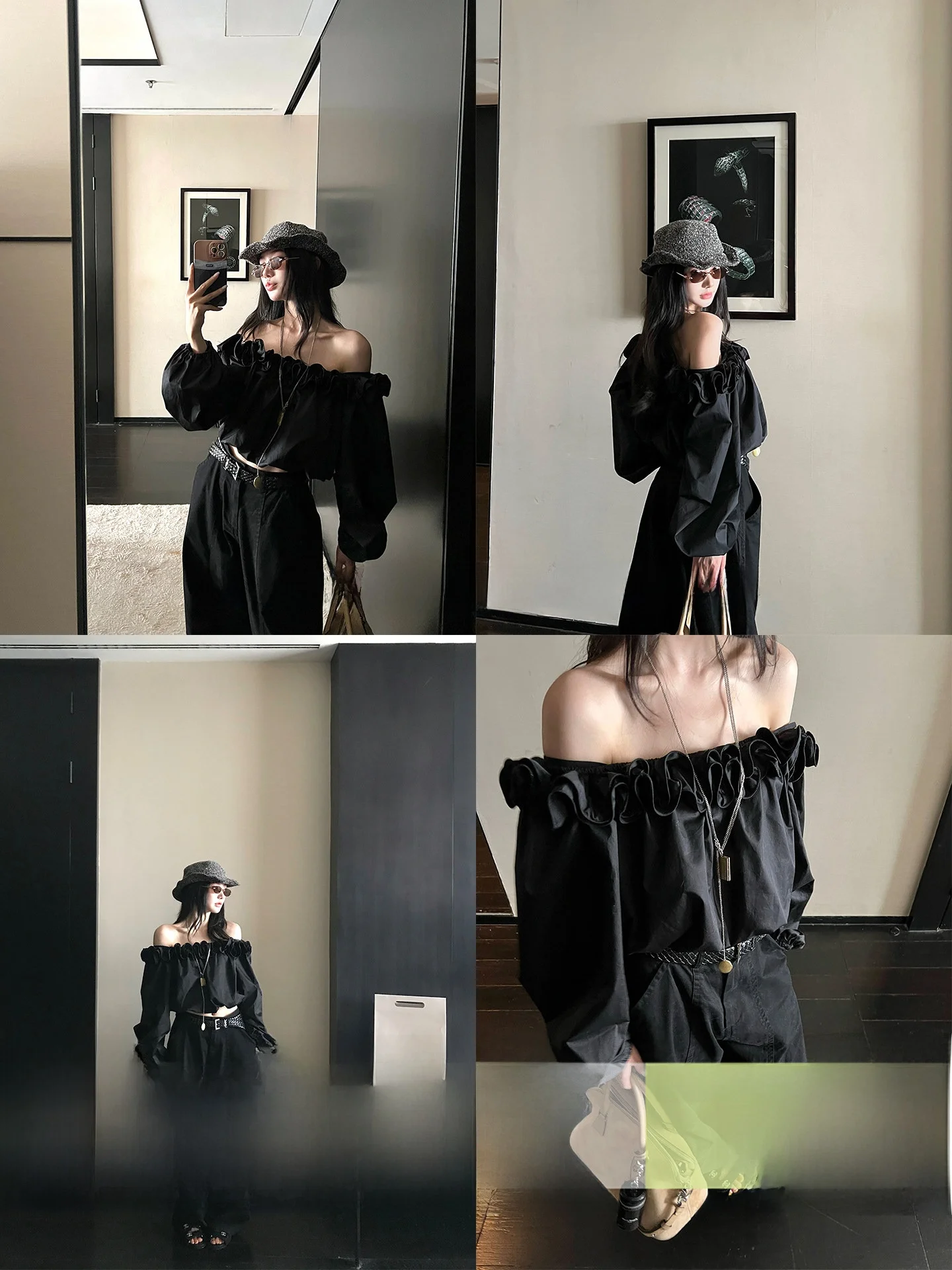 

Ele Evening Gown with Lace Trim High Densi Satin One oulder Design Cotton 00% ort Length Pure Color Women's irt