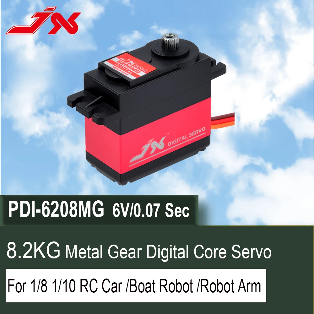 

JX Servo PDI-6208MG 8kg 0.07 Sec High Speed Metal Gear Digital Standard Servo For 1/10 RC Drift Car Buggy Crawler Plane