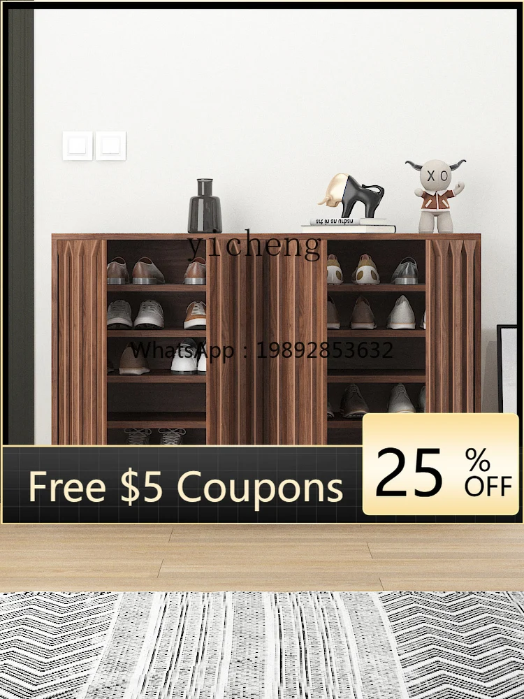 

GZ8 Home Doorway Indoor New Entrance Cabinet Solid Wood Storage Cabinet Large Capacity Multi-Layer