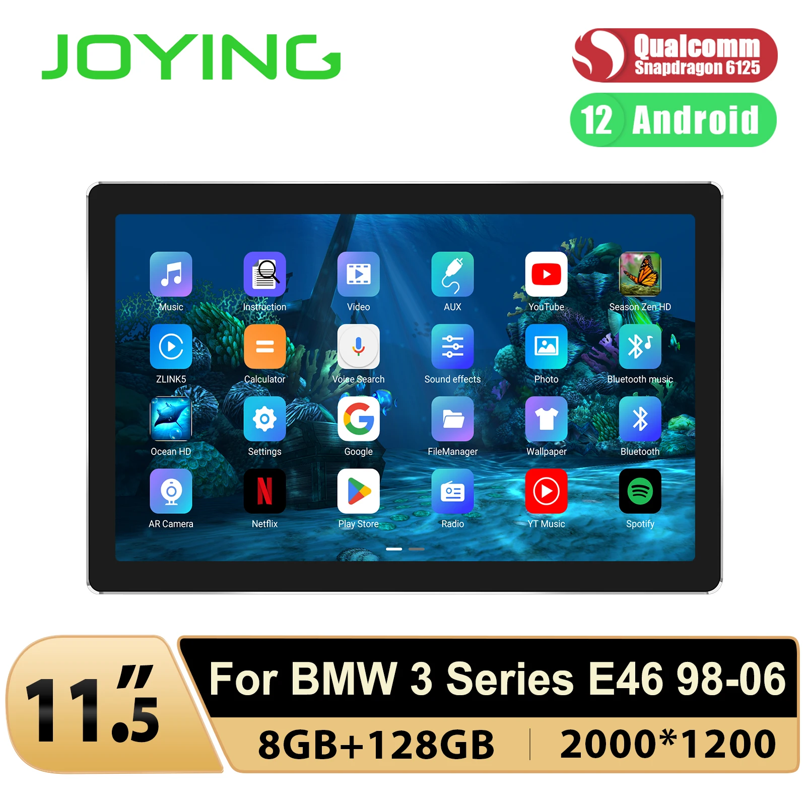 

JOYING 11.5" 2K 2000*1200 Android Car Radio Stereo Multimedia Player For BMW 3 Series E46 M3 318/320/325/330/335 1998-2006