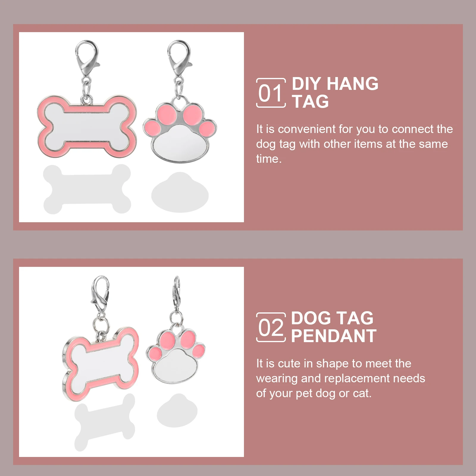 

Pet ID Tags Sublimation Dog Tags Blanks Small Cat Tag for Collar DIY Customization JS011BE JS012BE Stainless Steel Durable