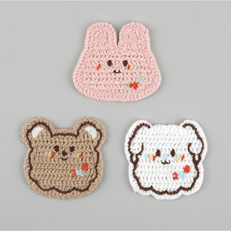 10 Pcs Cartoon Little Rabbit Bear Love Cloth Sticker Phone Case Decoration Cloth Bag Chest Pin Children\'s Clothing Accessories