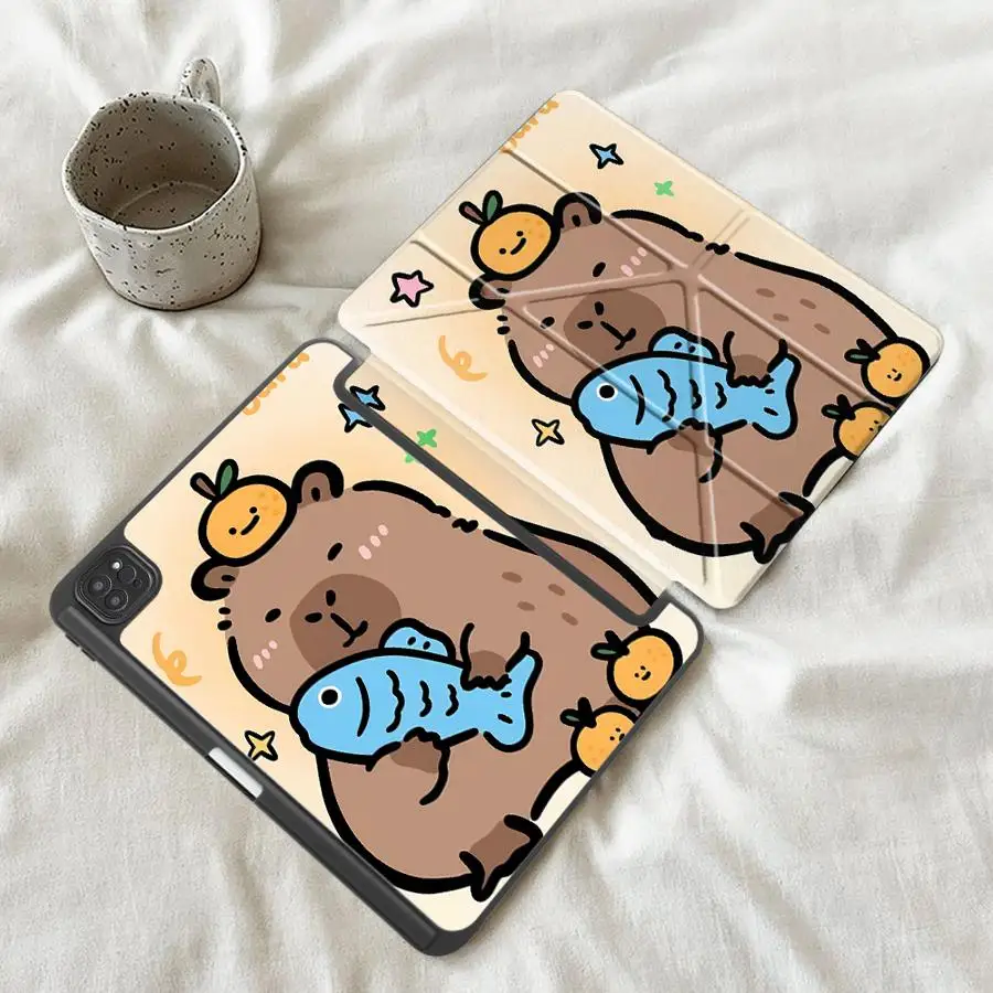 

Чехол-подставка для планшета с мультяшной капибарой для iPad Mini 6 7 Pro 11th 10th 9th 8th 7th 12.9inch Air 4 5 M3 M2 1 2 M4 11inch