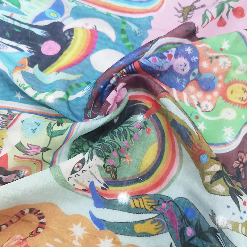 New Comfortable Nylon Summer Cool and Breathable Thin Fabric High Quality Clothing Designer Women\'s Skirt DIY Fabric