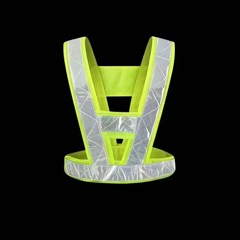 Gilet a forma di V Gilet di sicurezza estivo unisex in rete Tasche con cerniera traspiranti durevoli multi-scenario per un massimo comfort e sicurezza migliorati