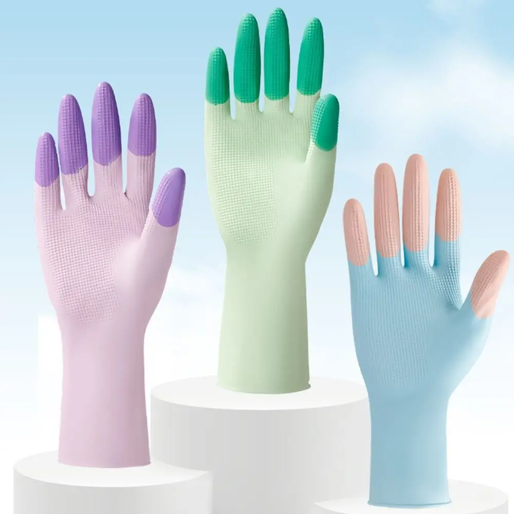 

New Extended Rubber Latex Gloves Thickened Durable Kitchen Cleaning Gloves Waterproof Cuffs Dishwashing Gloves