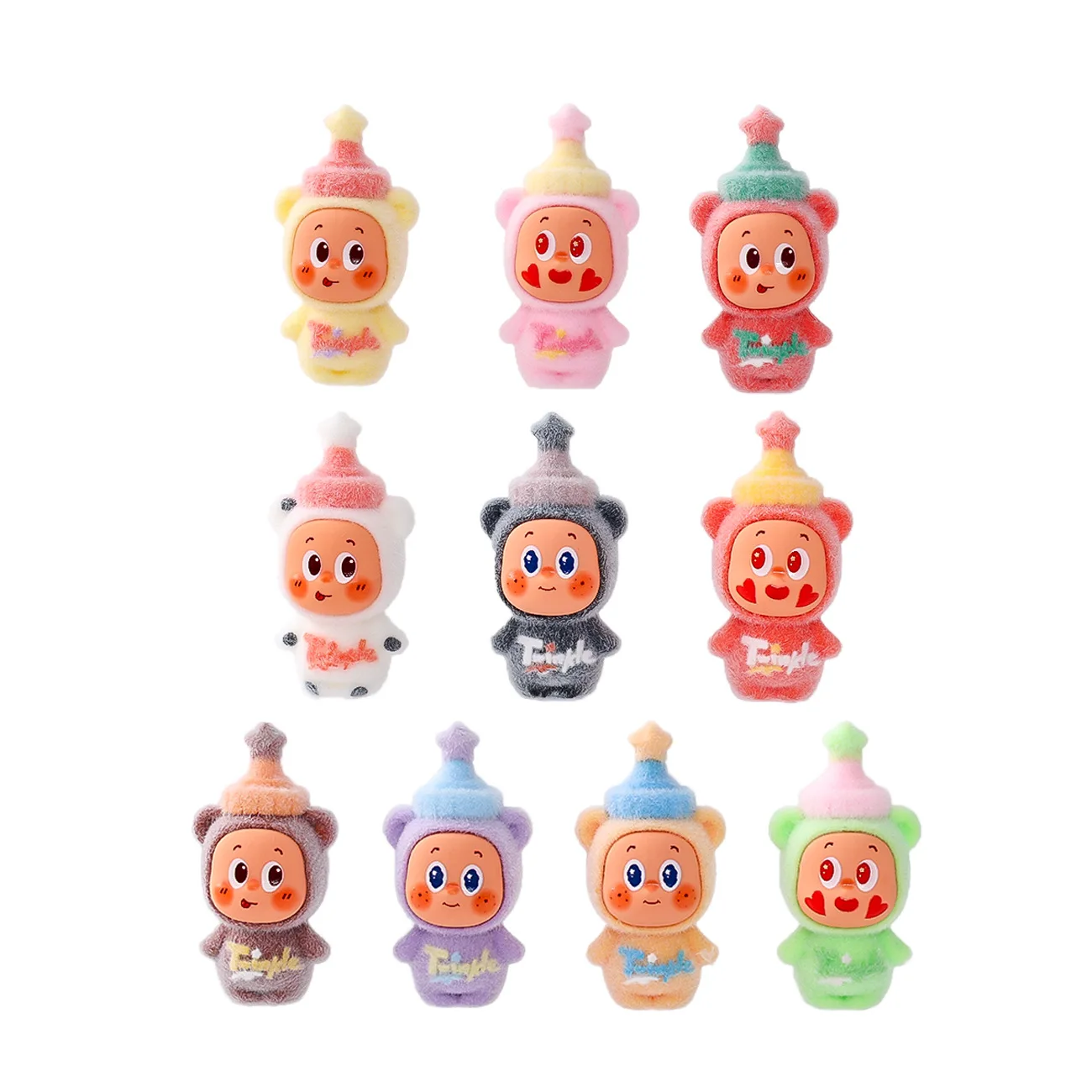 10 قطع من دمية الدب الكرتونية اللطيفة على شكل حيوان كرتوني، زينة ناعمة لطيفة لسطح المكتب