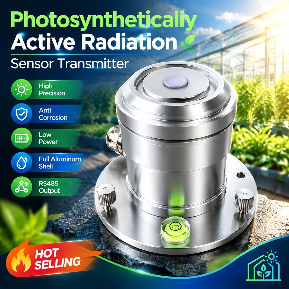 Photosynthetically Active Radiation Sensor Transmitter RS485 Full Aluminum Shell Total Solar Radiation Meter for Greenhouse