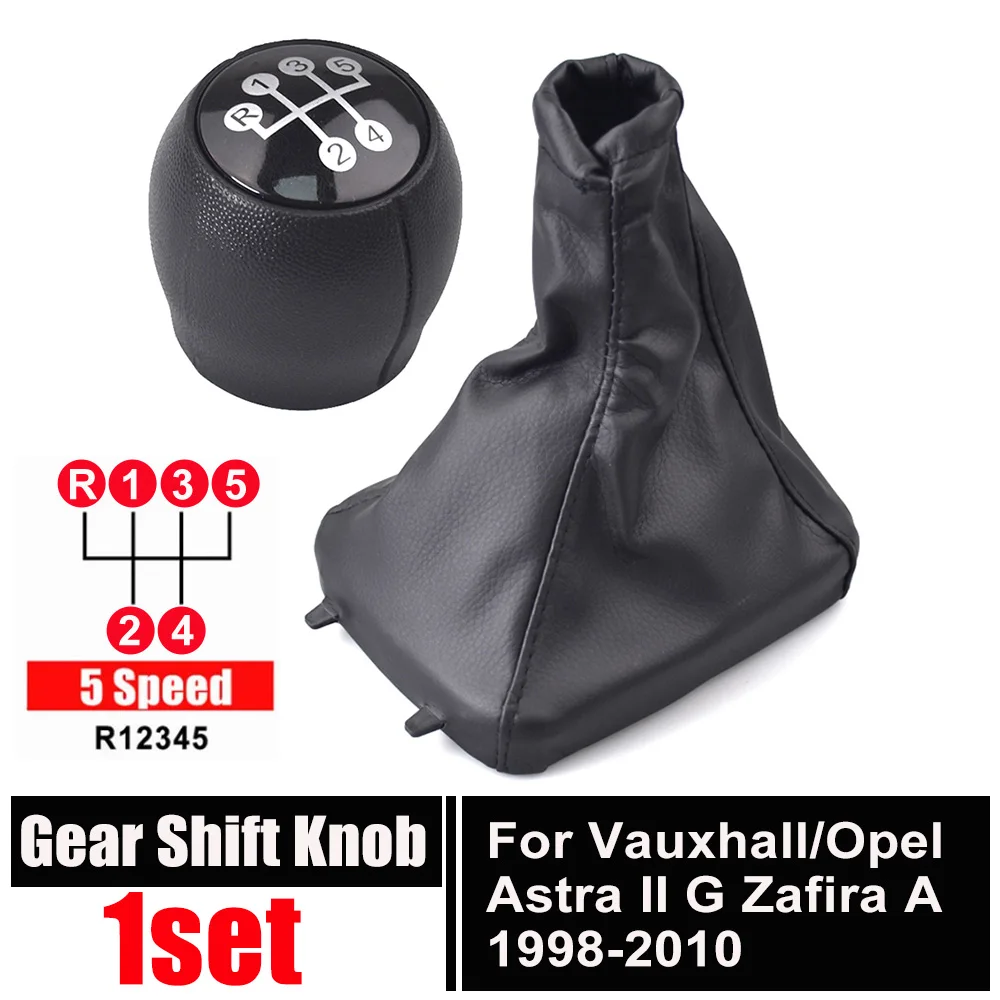 For Vauxhall/Opel Astra II G 1998 1999 2000 2001 2002 2003-2010 5 Speed Gear Shift Knob With Leather Gaiter Boot Case