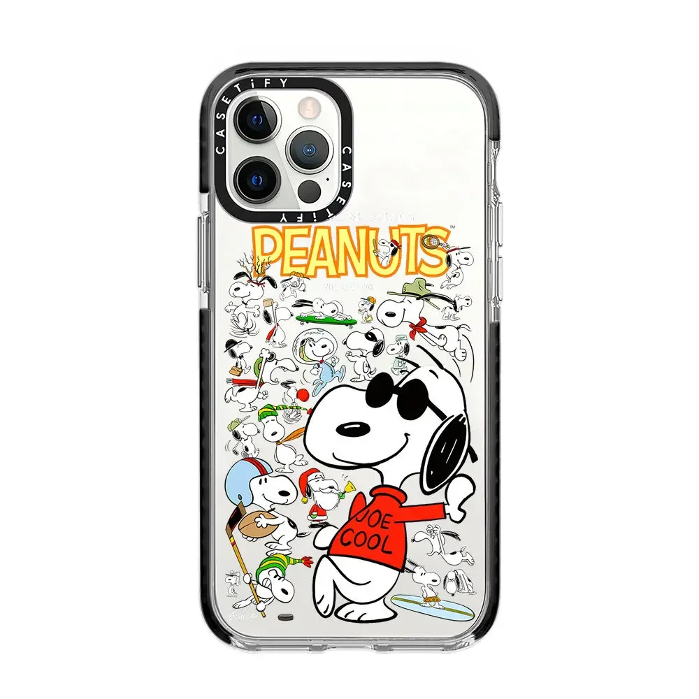 Kawaii Anime Peanuts Snoopy Iphone Case Cute Cartoon Girly Heart All-Inclusive Protective Soft Case for Iphone16 15Pro Max13 12