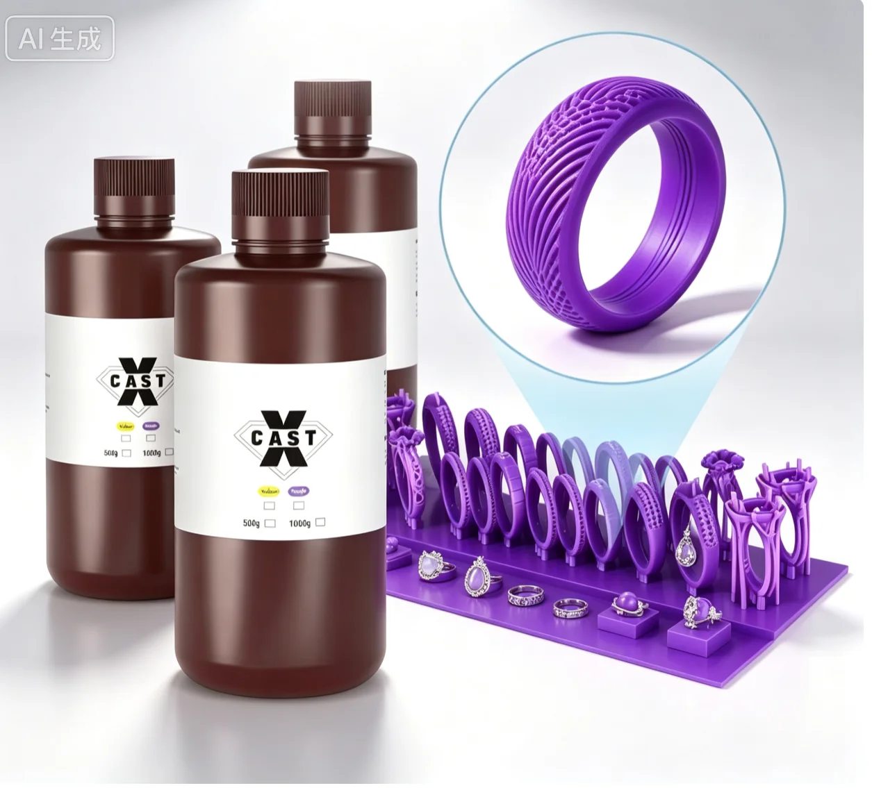 1KG X Casting High Wax 3D Printer Resin Jewelry 405nm Casting Resin Jewelry DLP/SLA/LCD