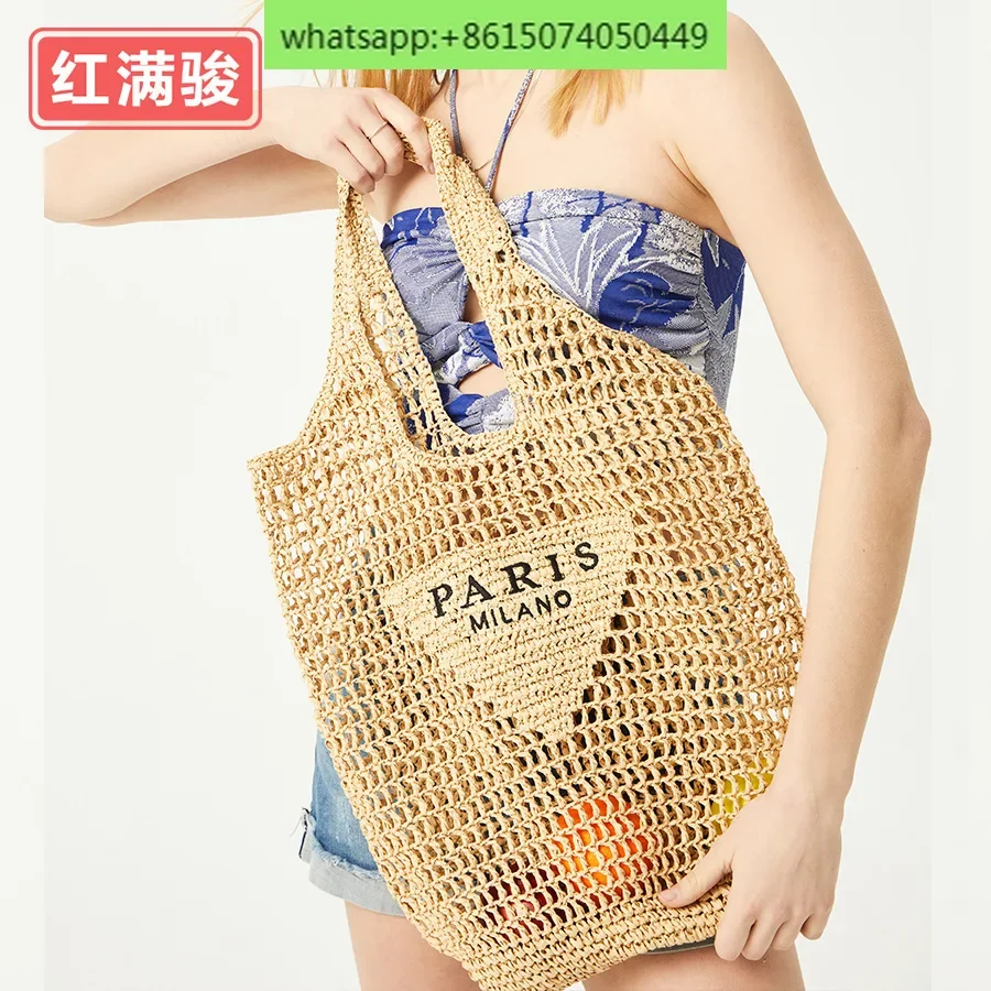 Hand-woven bag knitted bag retro popular large hollow handbag Joker net bag