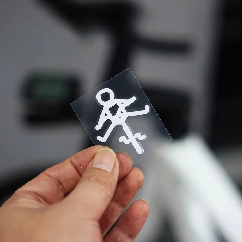1PC Funny Stick Figure Biker Sticker Waterproof Vinyl Decal for Bike Motorcycle Car, Cute Cyclist Decor