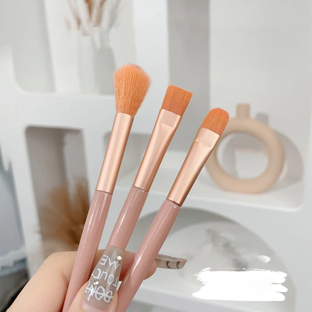 Ensemble de pinceaux de maquillage professionnels, ombre à barrage, correcteur, fond de teint, fard à joues, contour, cheveux doux, maquillage mixte, outil de beauté, 3 pièces