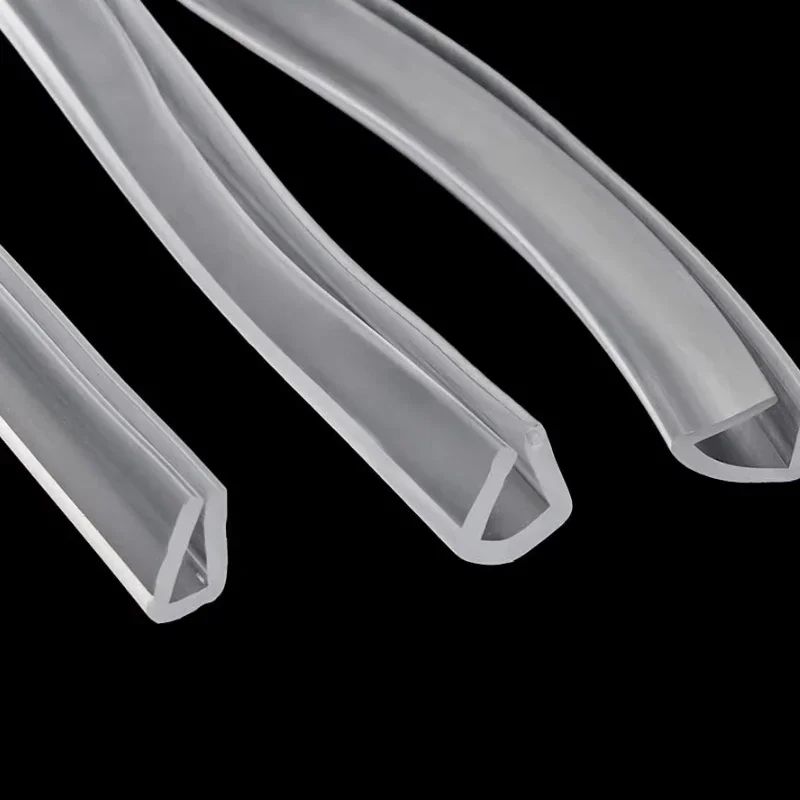 

1 Meter Transparent U-Shaped Silicone Edge Banding Sealing Strip Car Door Protector Edging Guard Trim Bar For Glass, Metal