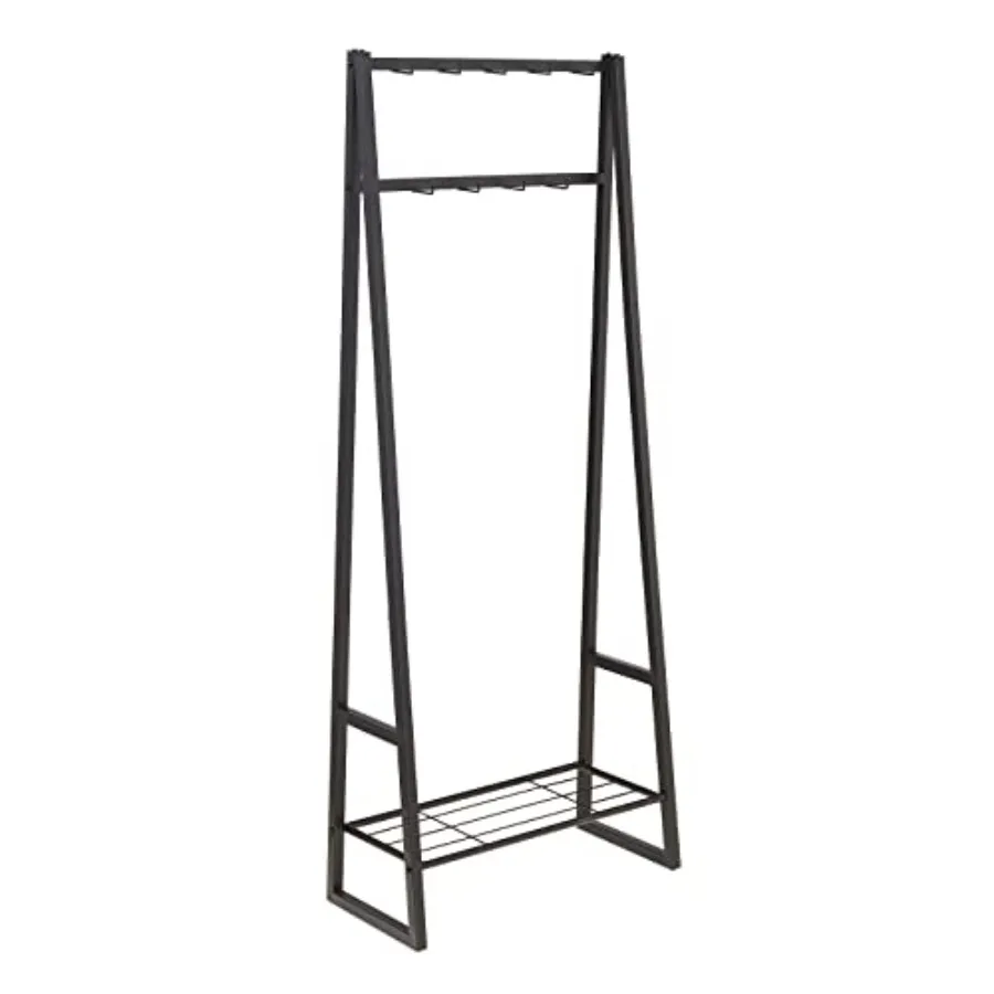 9 Hooks Coat Rack Freestanding Entryway Shoe Bench with Metal 1-Tier Storage Shelf Space Saving for Hallway and Bedroom 13